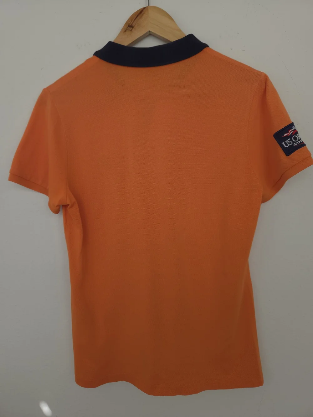Ralph Lauren US Open Polo Shirt Womens Large Orange Skinny Fit Tennis